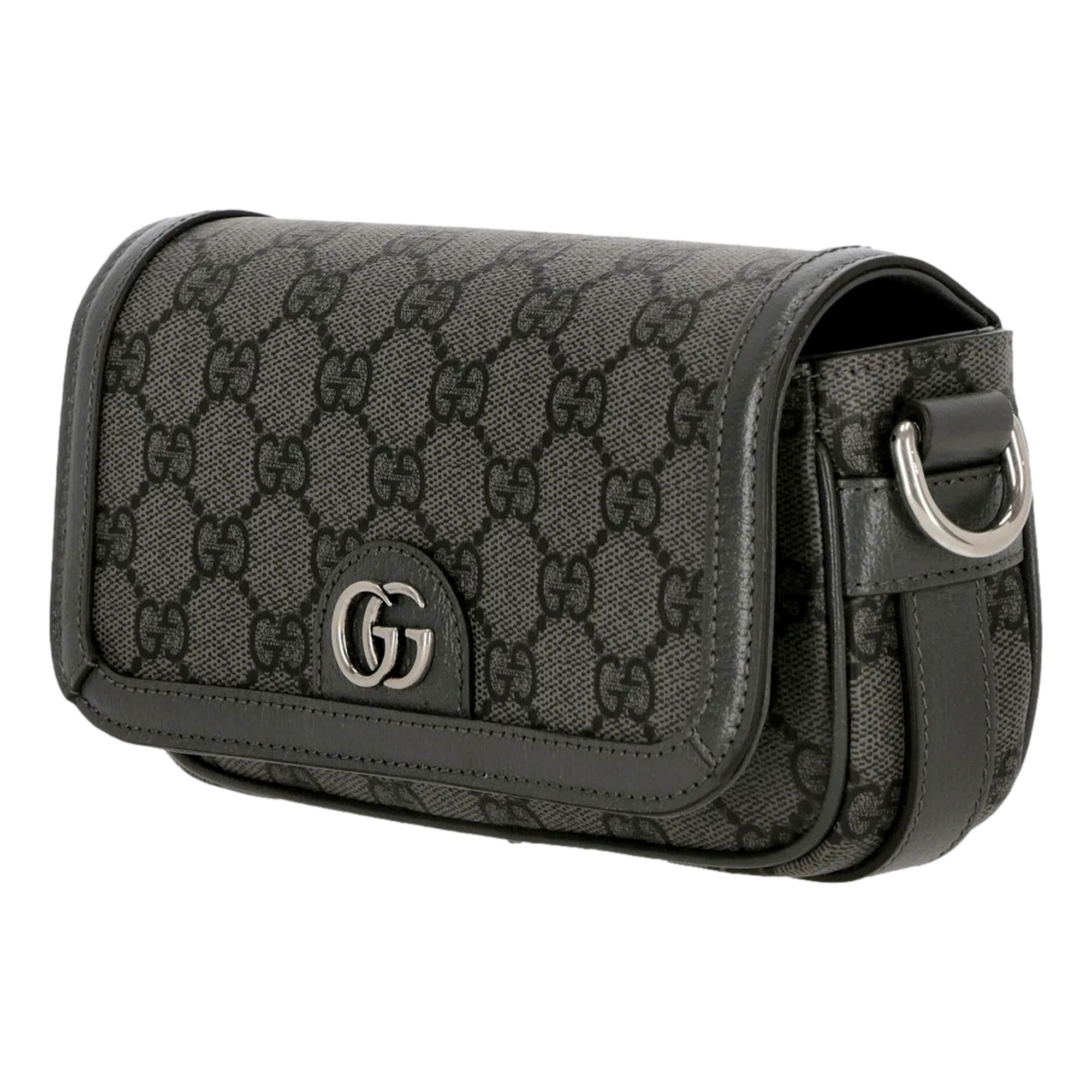 Gucci Ophidia Super Mini GG Supreme Canvas Shoulder Bag Gray Black -   Shop Bags LLC