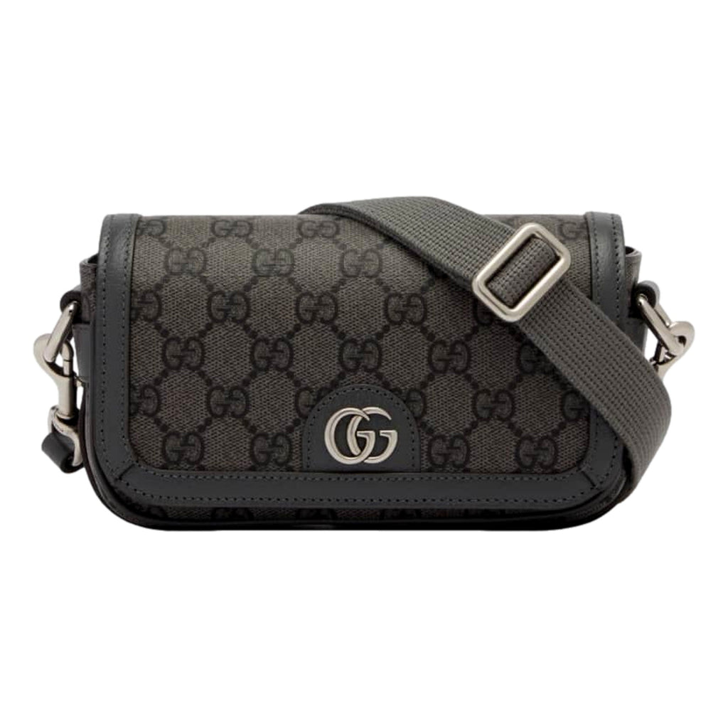 Gucci Ophidia Super Mini GG Supreme Canvas Shoulder Bag Gray Black -   Shop Bags LLC