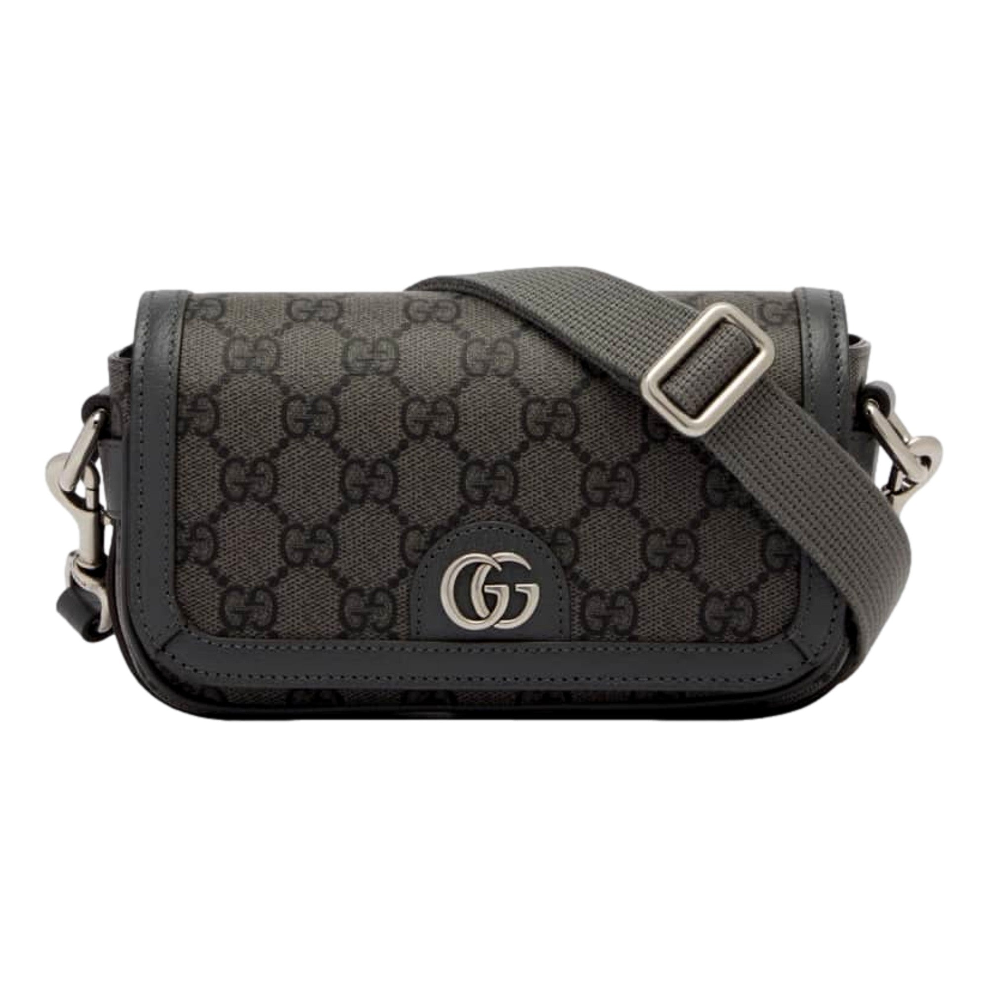 Gucci Ophidia Super Mini GG Supreme Canvas Shoulder Bag Gray Black -   Shop Bags LLC