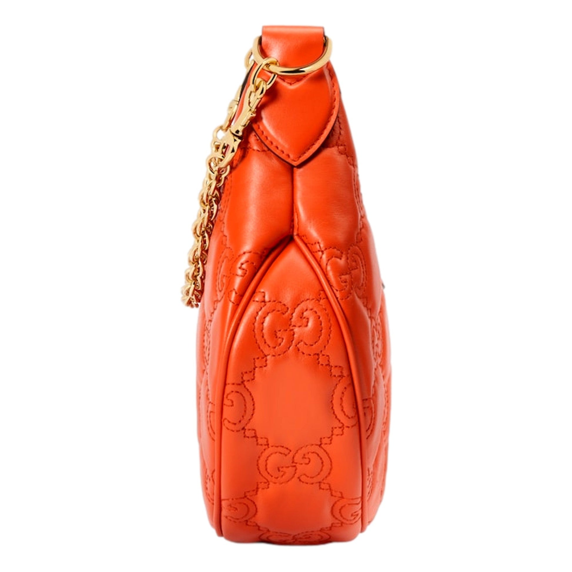 Gucci Orange Quilted Matelassé Leather Shoulder Bag - Luxury Style -   Shop Bags LLC