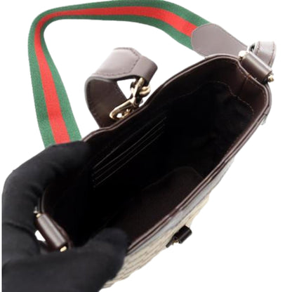 Gucci Original GG Canvas Beige Brown Webstripe Mini Bucket Bag -   Shop Bags LLC