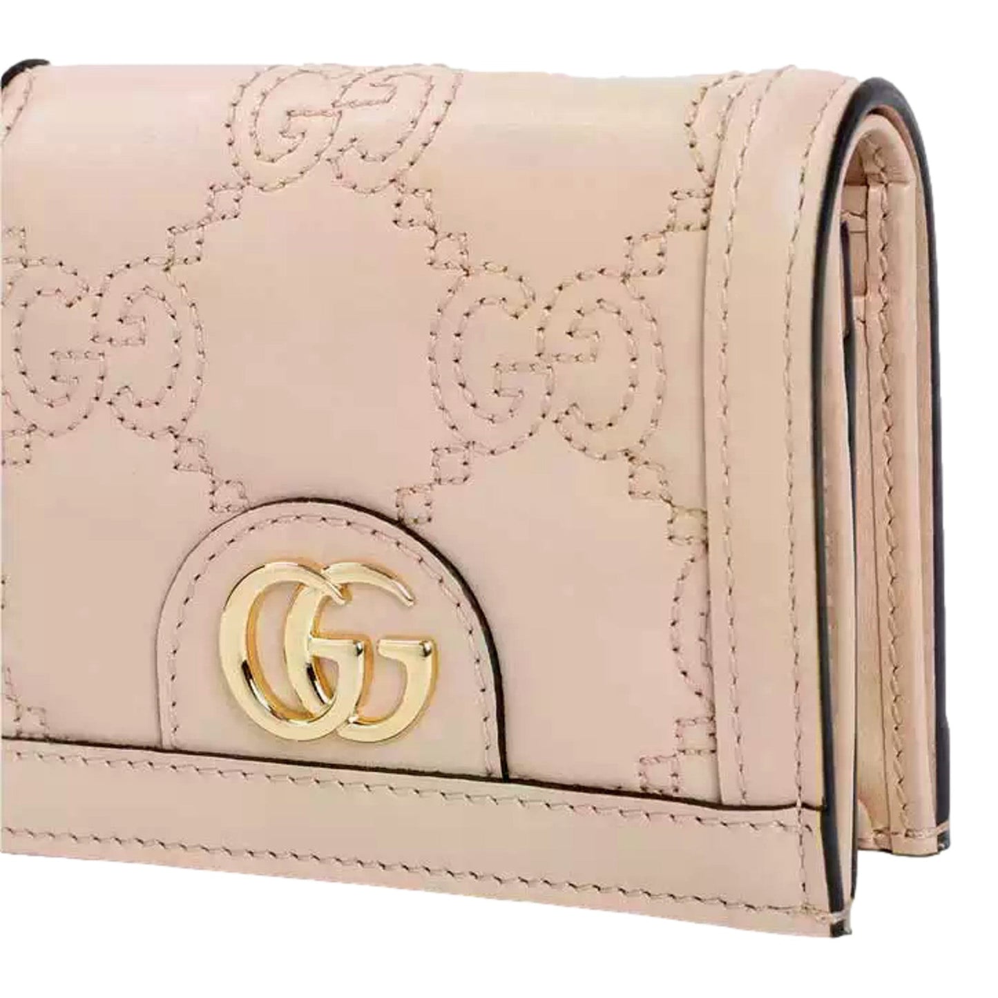 Gucci GG Matelasse Pink Sand Leather Card Case Wallet -   Shop Bags LLC 