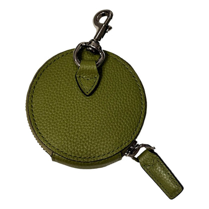 Gucci Round Coin Case Keychain: Luxury Lime Green Leather Pouch