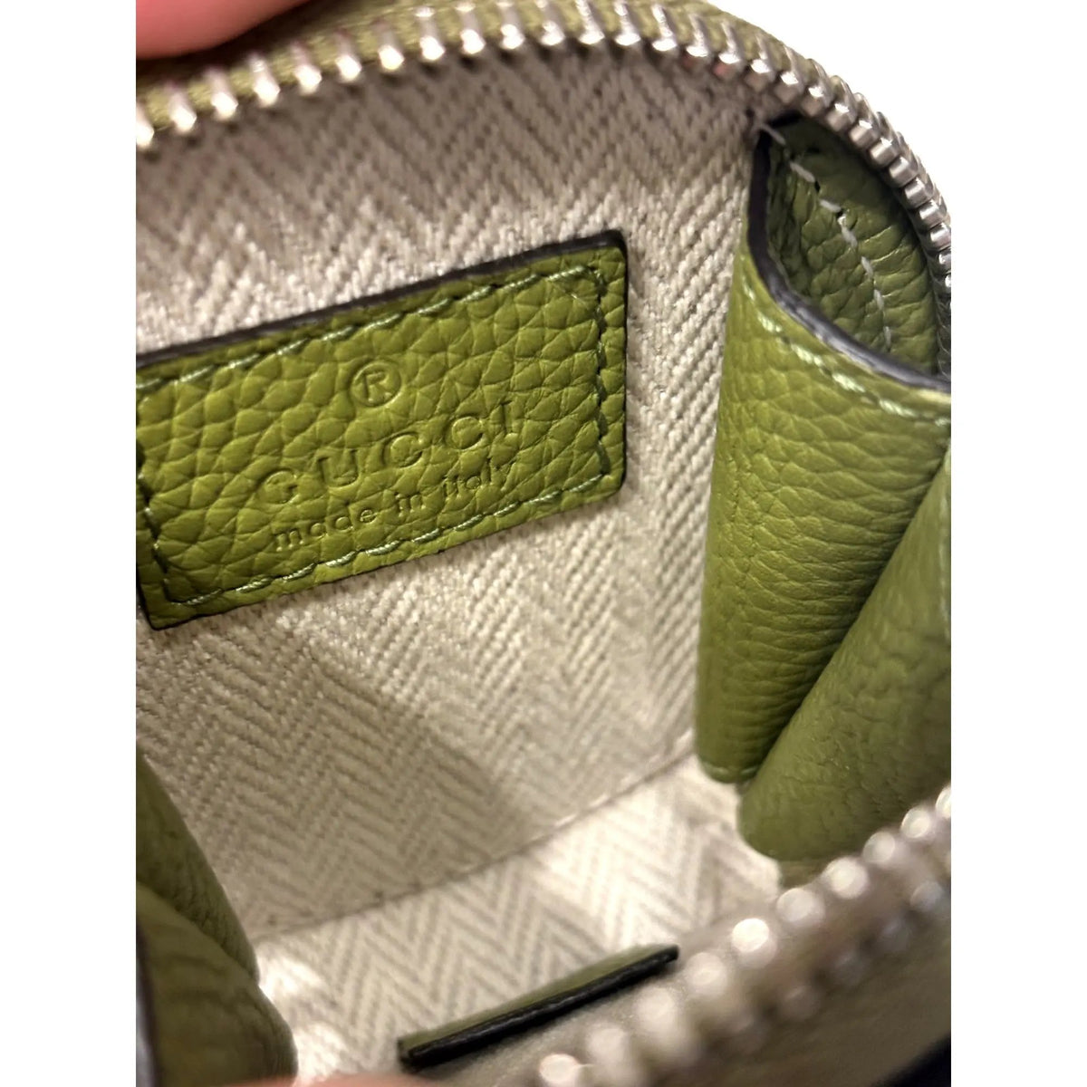 Gucci Round Coin Case Keychain: Luxury Lime Green Leather Pouch