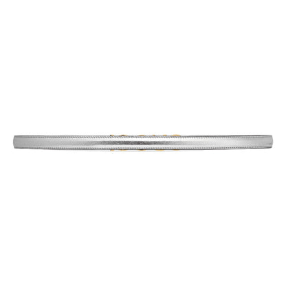 Gucci Silver Leather Belt with Gold Logo - Elegant & Timeless -   Shop Bags LLC