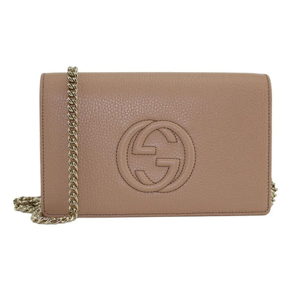 Gucci Soho Chain Wallet: Versatile Beige Leather Crossbody Clutch -   Shop Bags LLC