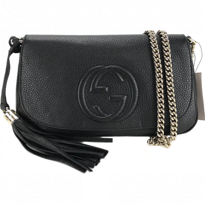Gucci Soho Disco GG Bag - Elegant Black Leather Crossbody Bag -   Shop Bags LLC