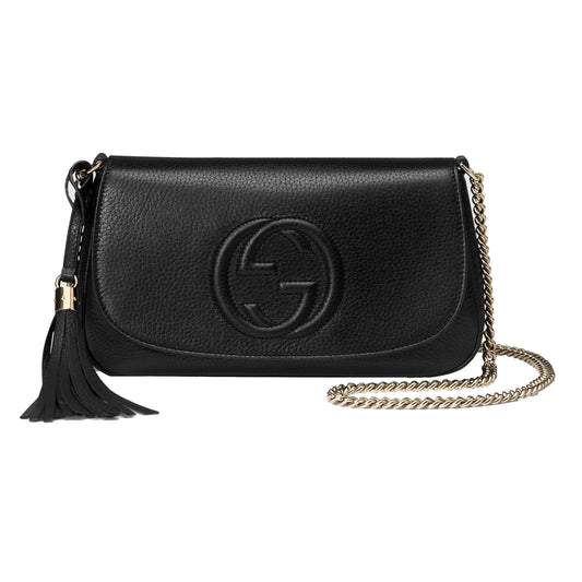 Gucci Soho Disco GG Bag - Elegant Black Leather Crossbody Bag -   Shop Bags LLC