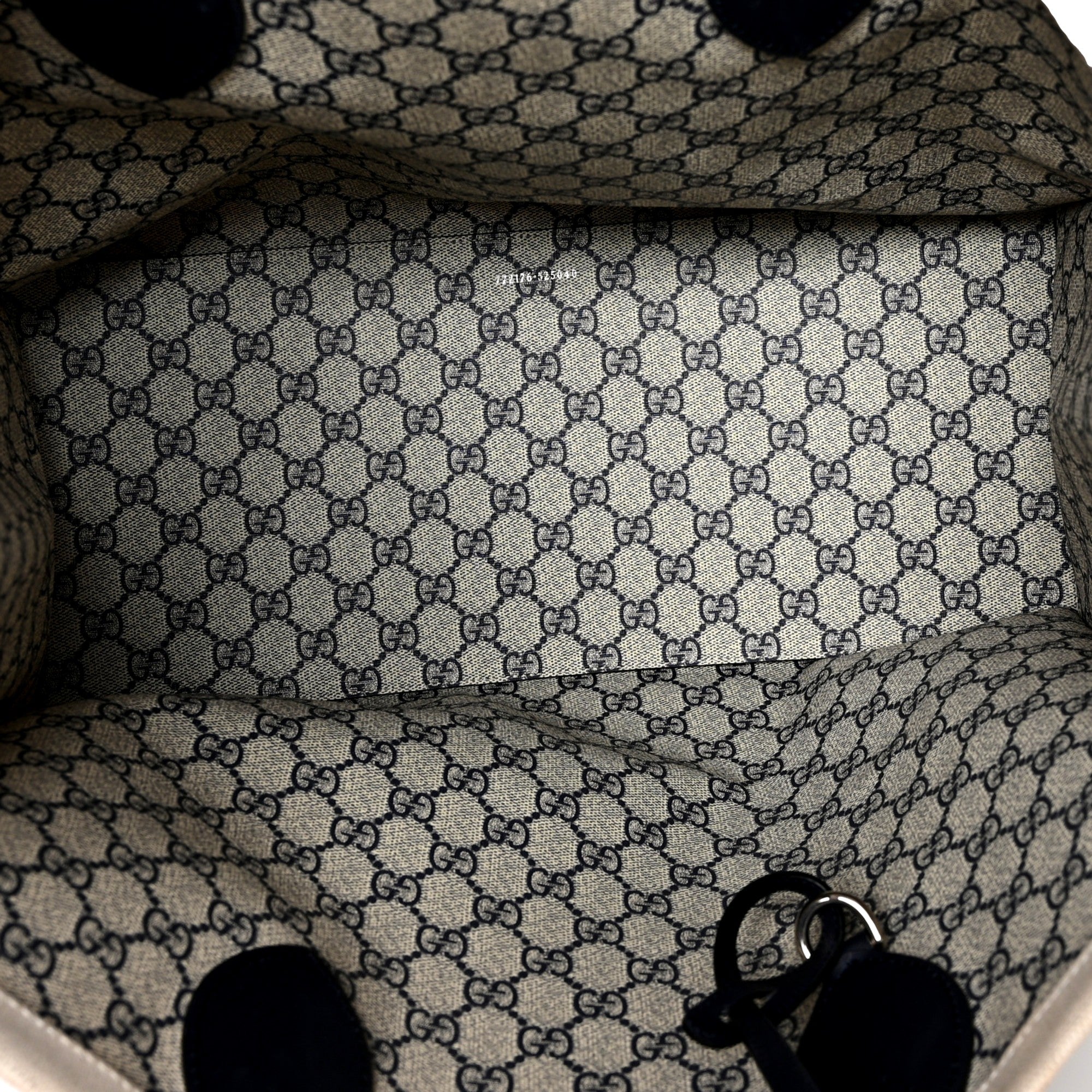 Gucci Supreme Canvas Beige Calfskin Logo Print Large Tote Bag Navy Multicolor -   Shop Bags LLC