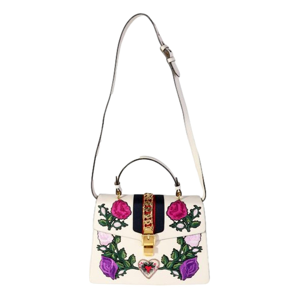 Gucci Sylvie Medium Bag: Embroidered Luxury with Iconic Details -   Shop Bags LLC