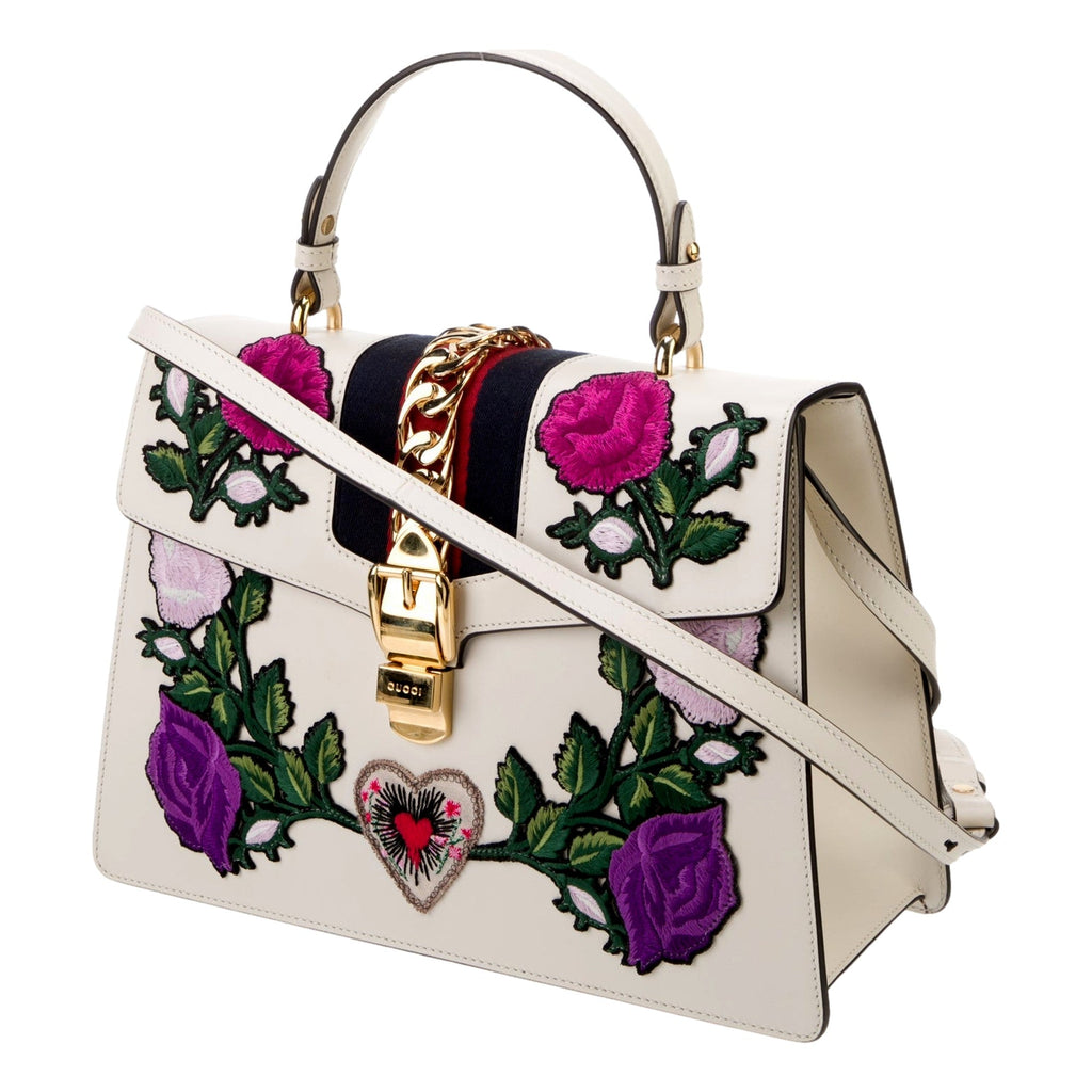 Gucci Sylvie Medium Bag: Embroidered Luxury with Iconic Details -   Shop Bags LLC