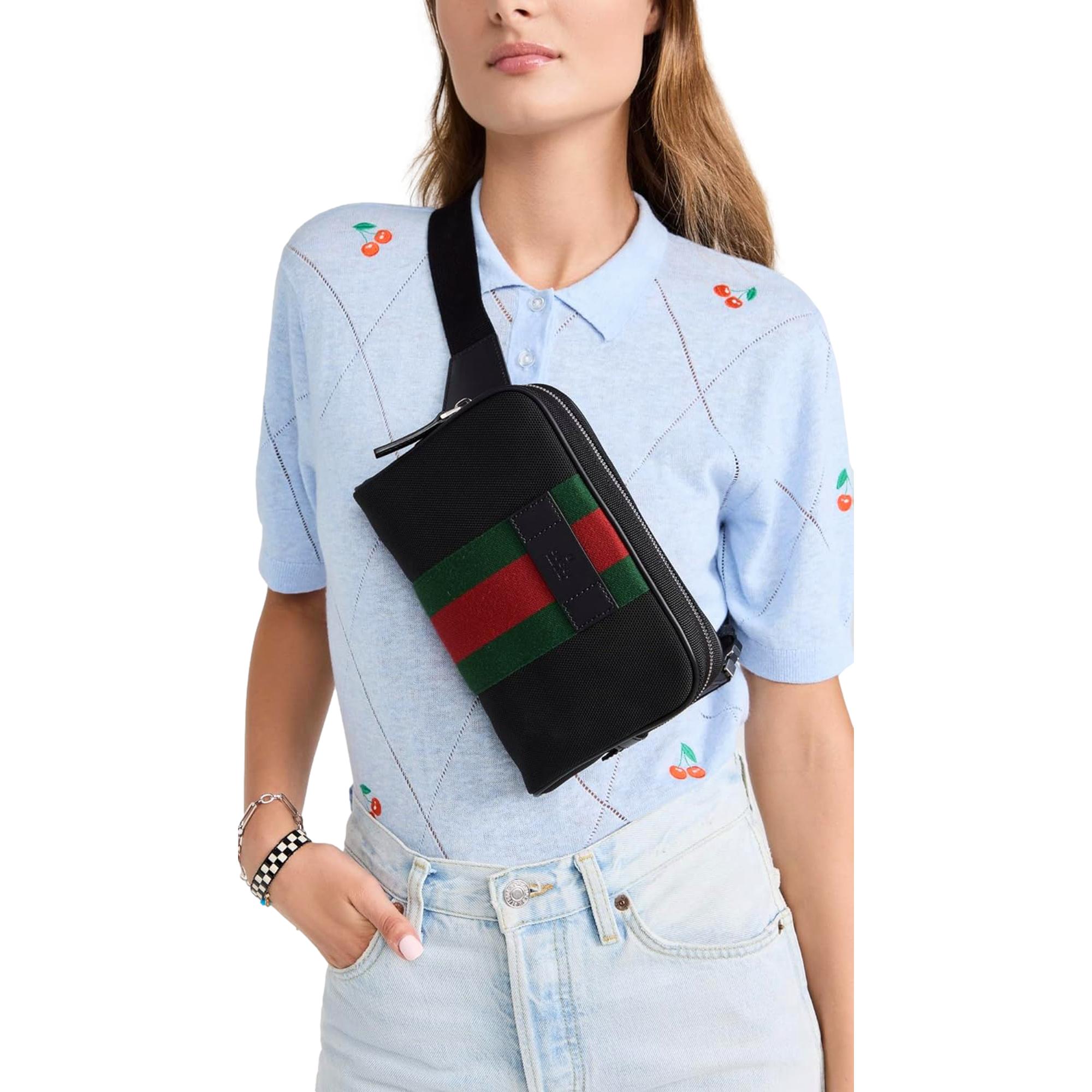 Gucci Techno Web Belt Bag - Stylish & Practical Canvas Accessory -   Shop Bags LLC