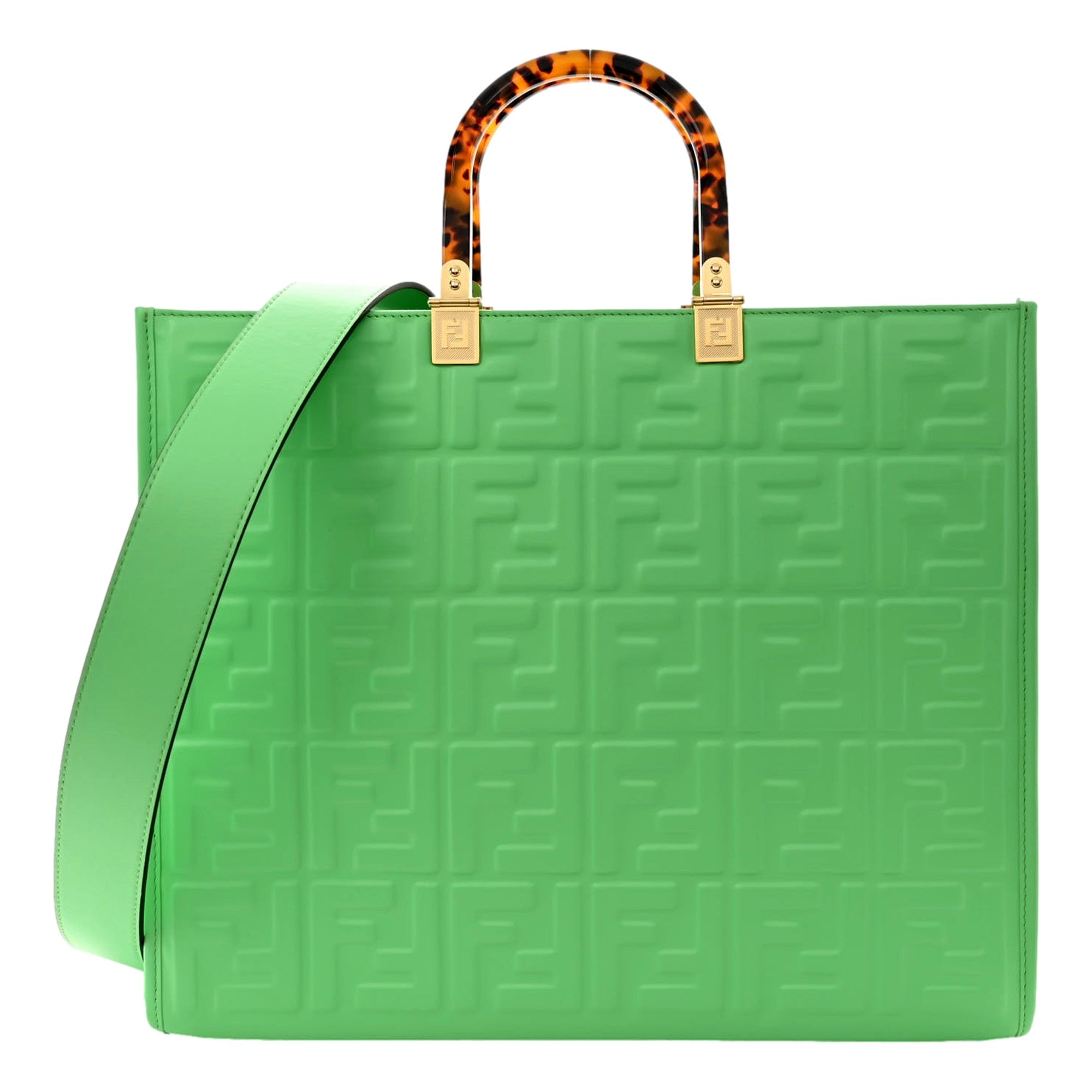 Fenadi Bag: Luxurious Edamame Green Medium Tote Bag for Elegant Use