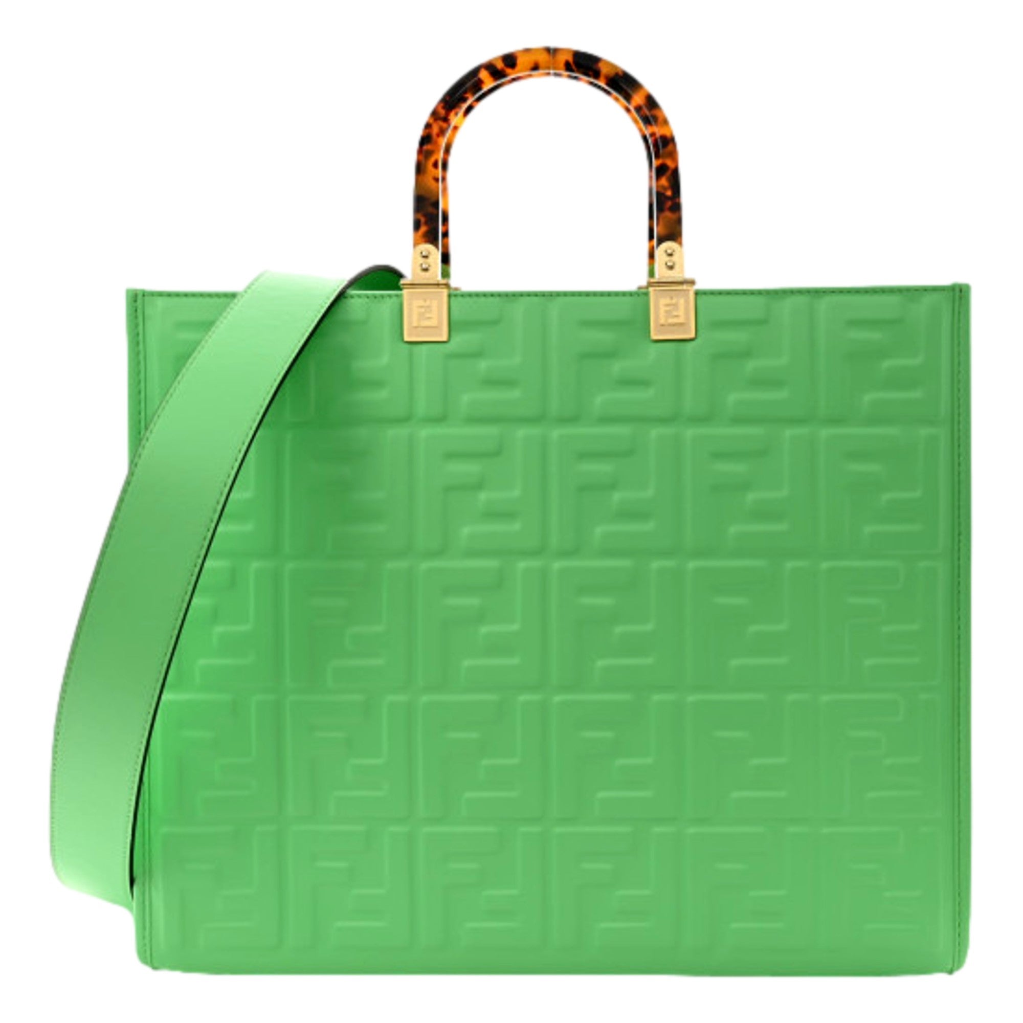 Fenadi Bag: Luxurious Edamame Green Medium Tote Bag for Elegant Use