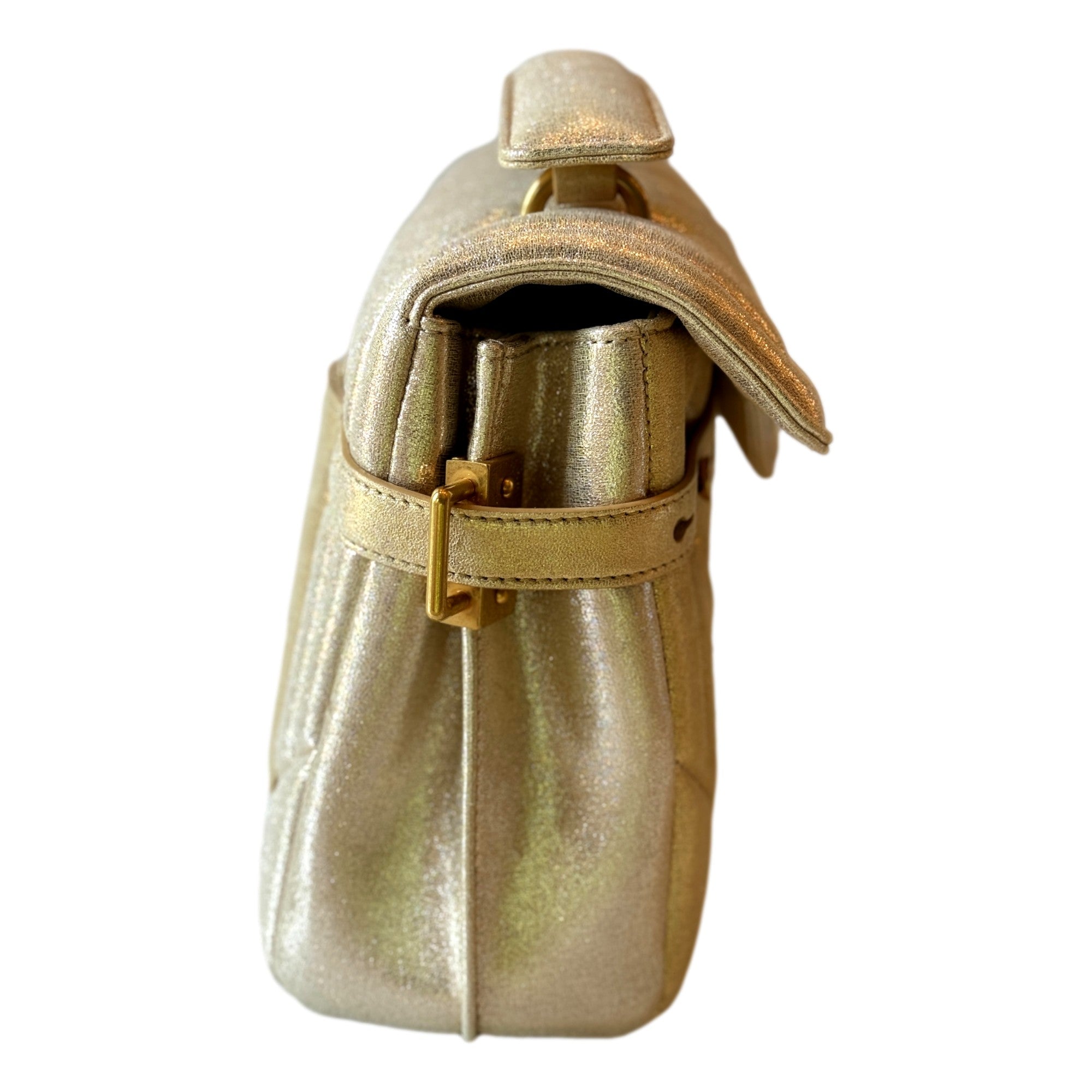Balmain Bag: B-Buzz 23 Metallic Gold Tote, Crossbody, Shoulder Style
