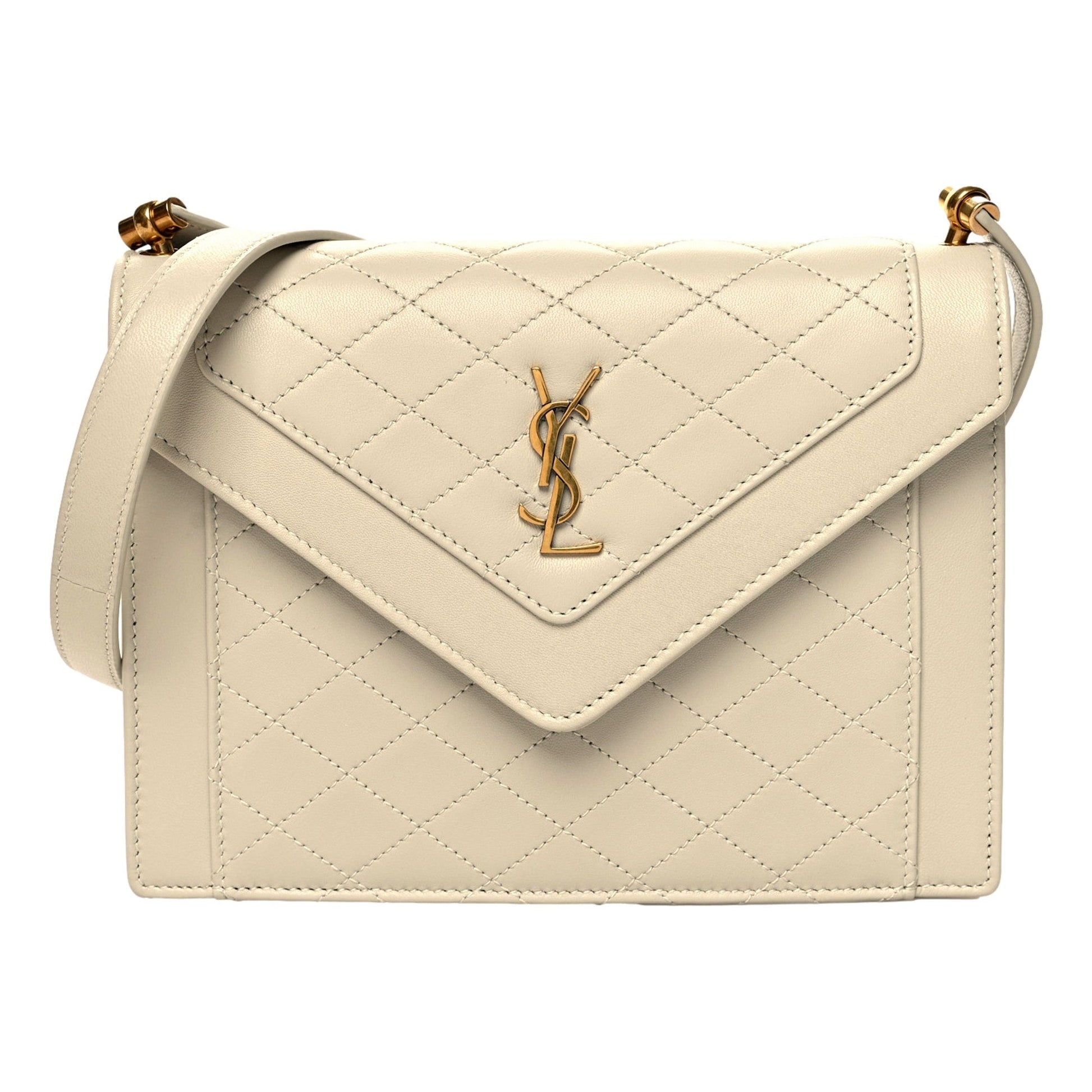 Ivory Bag: Saint Laurent Quilted Lambskin Shoulder Handbag Luxury -   Shop Bags LLC 