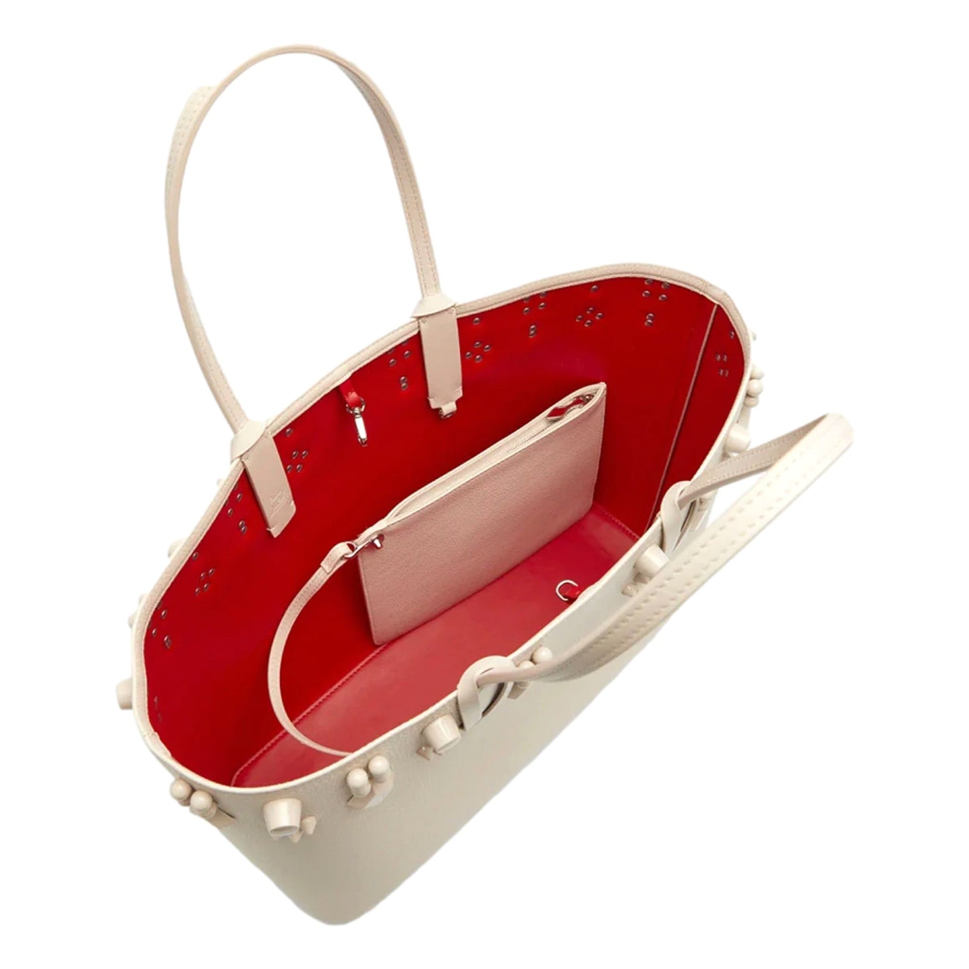 Ivory Tote Bag - Christian Louboutin Cabata Shoulder Bag - Elegant -   Shop Bags LLC 