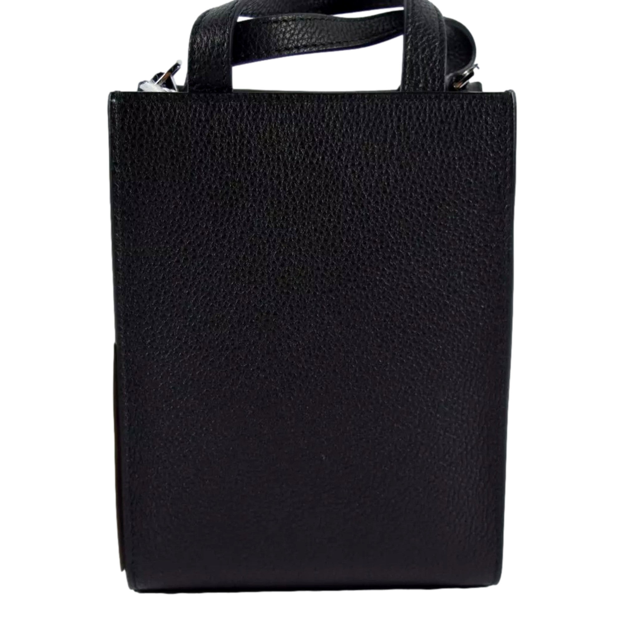 Jimmy Choo Black Leather Mini Shopper Handbag Crossbody Embossed Logo -   Shop Bags LLC