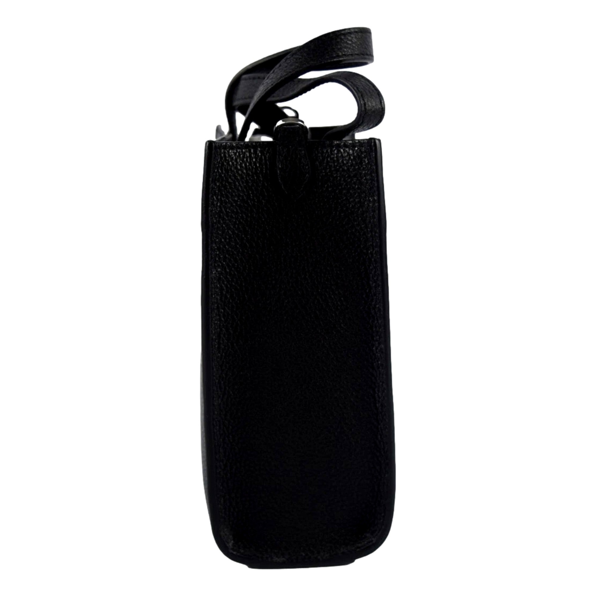 Jimmy Choo Black Leather Mini Shopper Handbag Crossbody Embossed Logo -   Shop Bags LLC