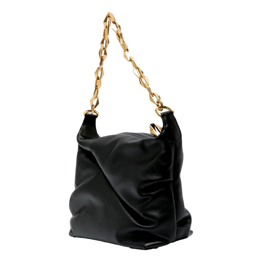 Jimmy Choo Soft Calfskin Black Diamond Chain Hobo Bag - Elegant Luxury -   Shop Bags LLC