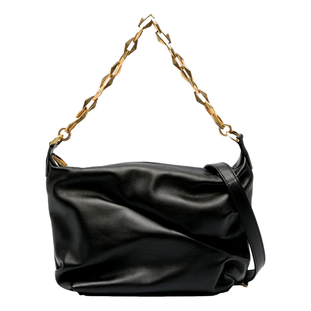Jimmy Choo Soft Calfskin Black Diamond Chain Hobo Bag - Elegant Luxury -   Shop Bags LLC