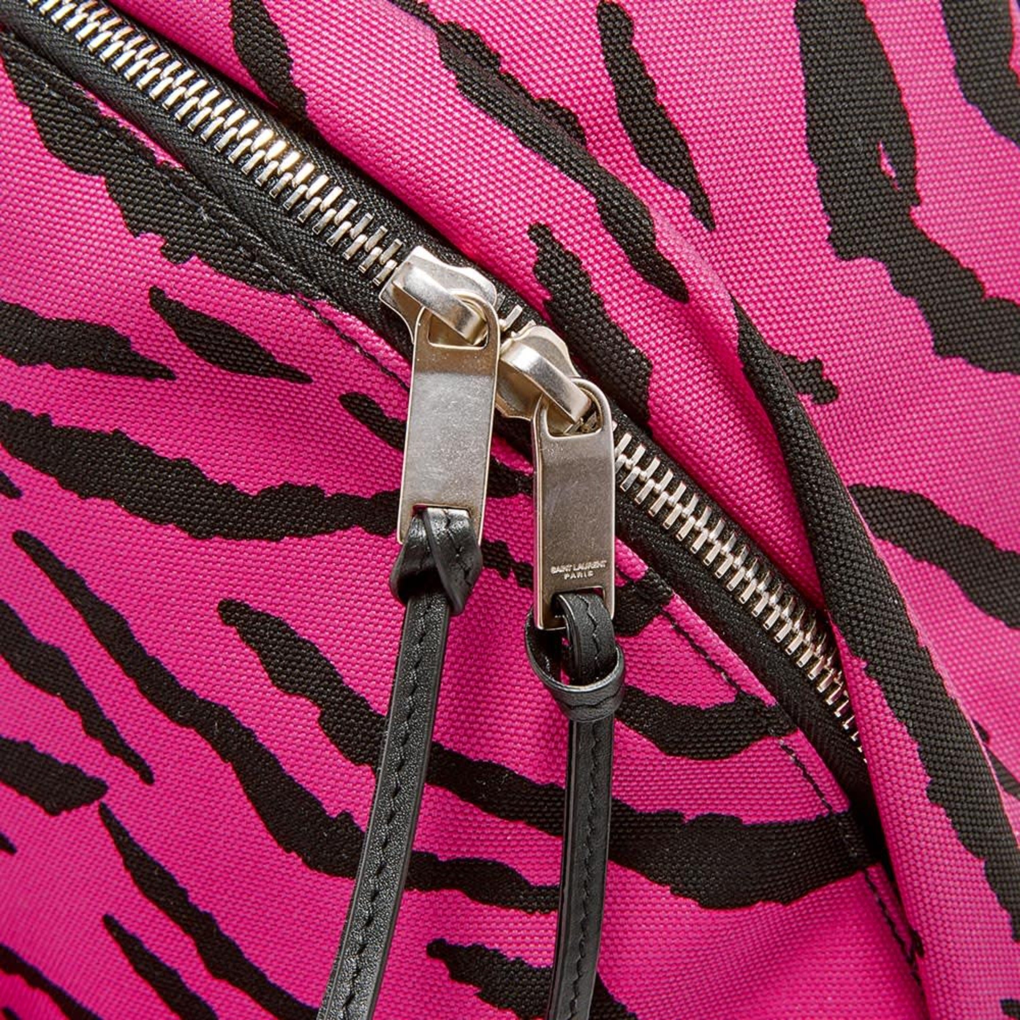 Saint Laurent Pink Zebra Backpack - Chic, Durable, and Functional