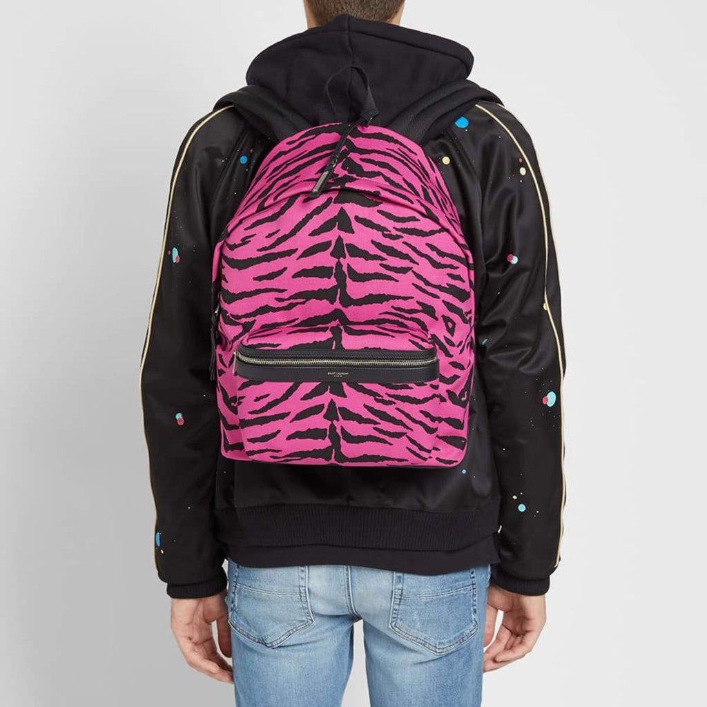 Saint Laurent Pink Zebra Backpack - Chic, Durable, and Functional