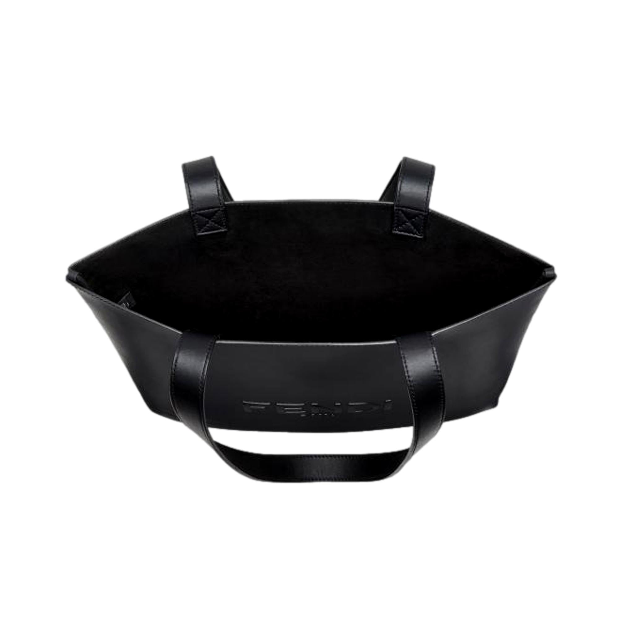 Large Shopping Tote Bag in Black | Fendi Roma Leather Elegance -   Shop Bags 