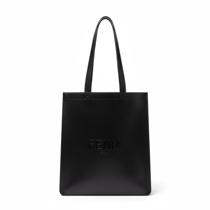 Large Shopping Tote Bag in Black | Fendi Roma Leather Elegance -   Shop Bags LLC 