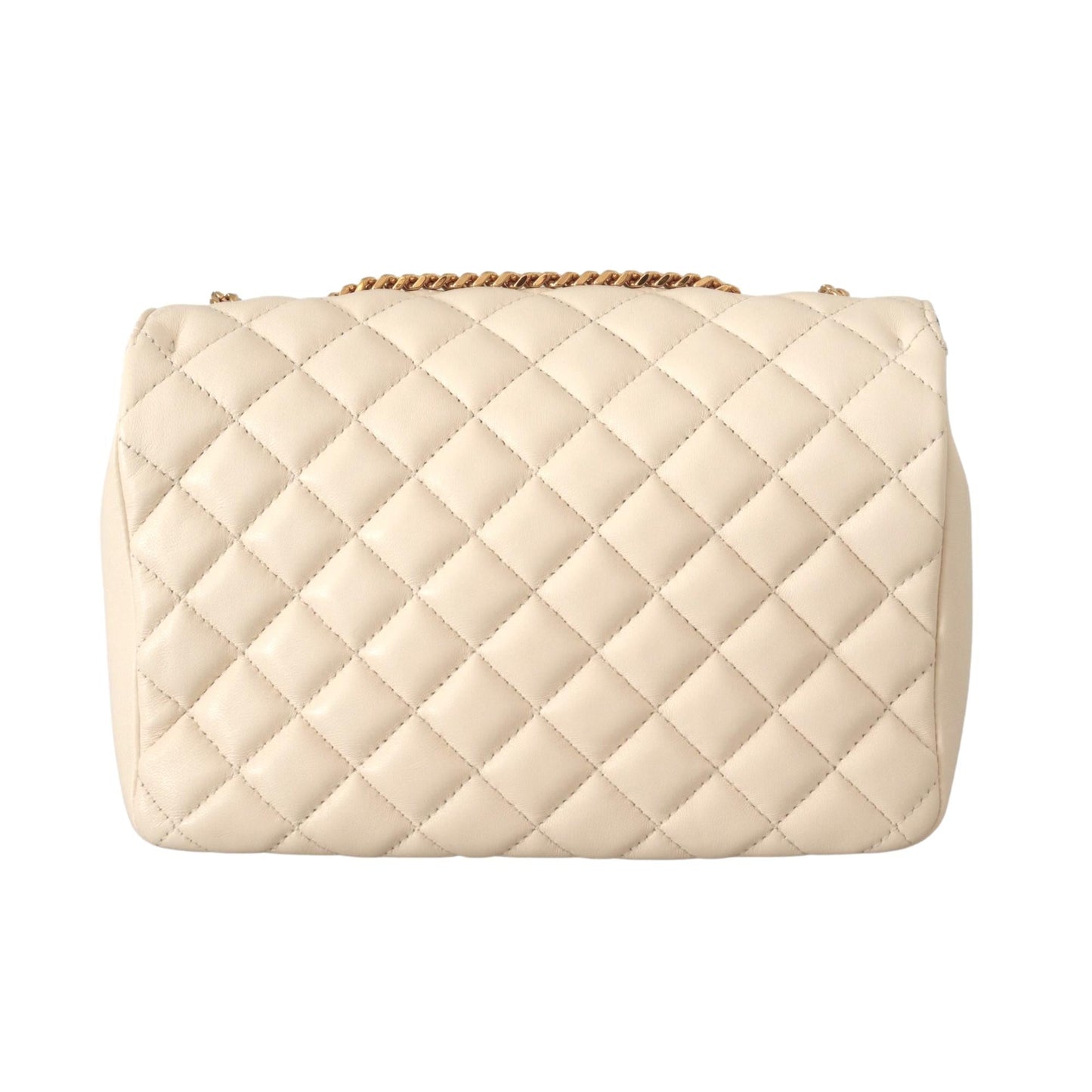 Large Shoulder Bag - Versace Beige Quilted Lamb Leather Elegance -   Shop Bags LLC 