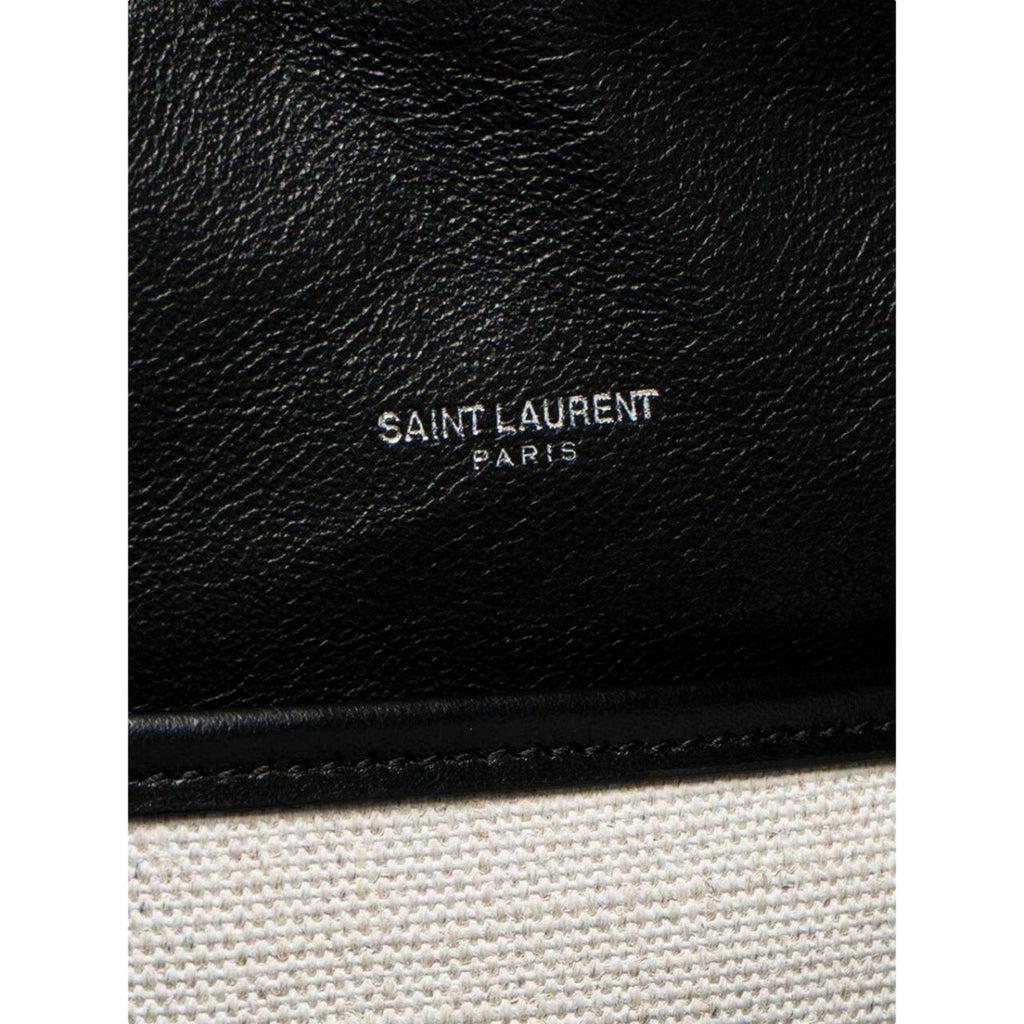 Saint Laurent Teddy White Bucket Bag: Stylish & Durable Linen Design