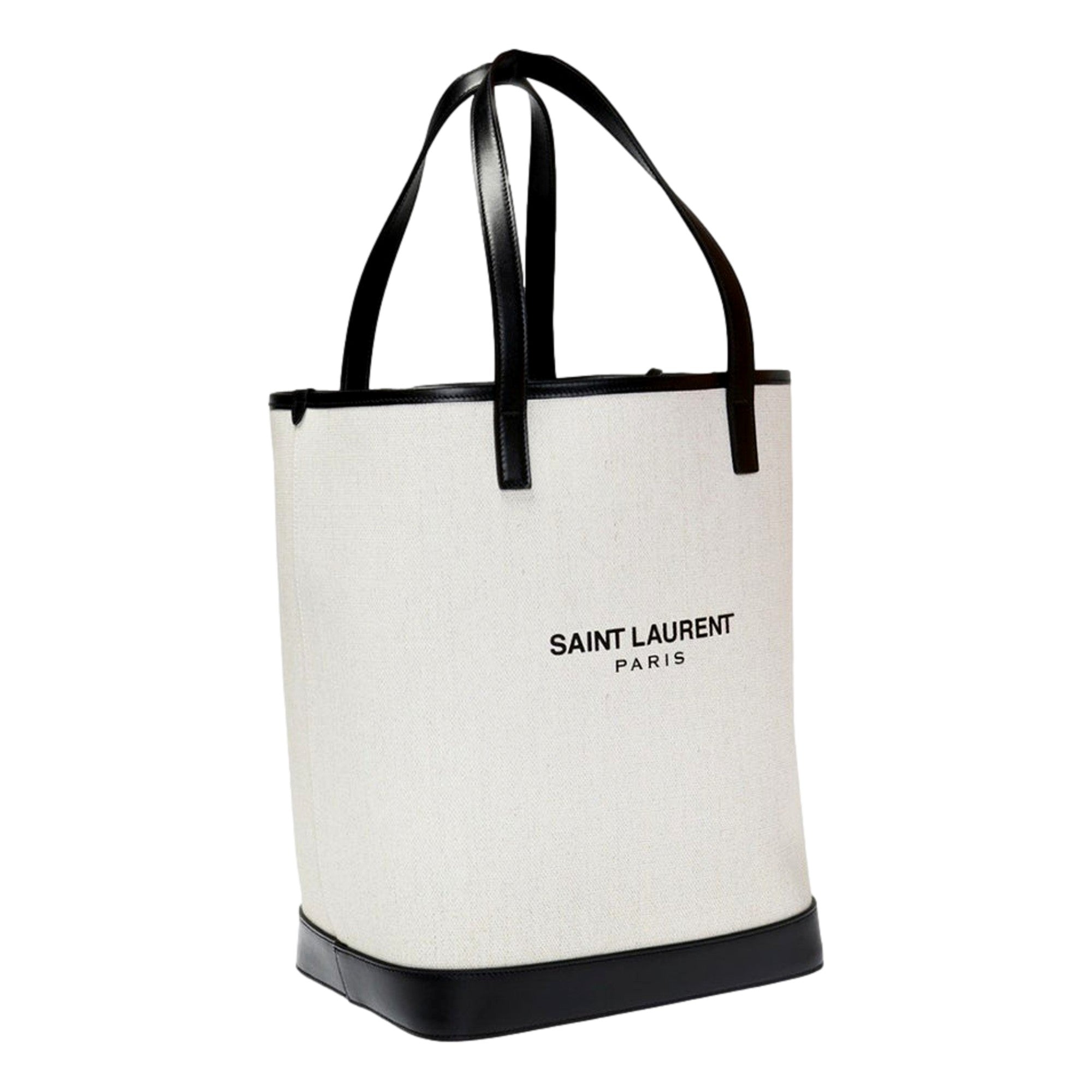 Saint Laurent Teddy White Bucket Bag: Stylish & Durable Linen Design