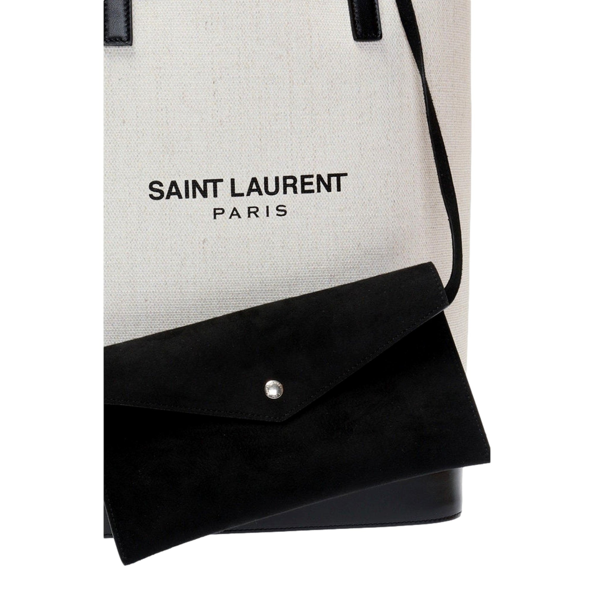 Saint Laurent Teddy White Bucket Bag: Stylish & Durable Linen Design