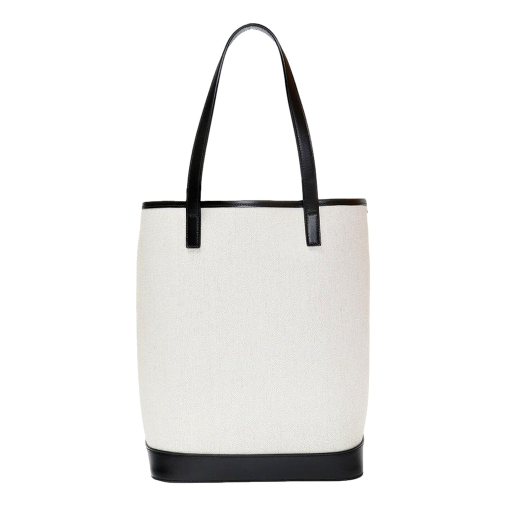 Saint Laurent Teddy White Bucket Bag: Stylish & Durable Linen Design