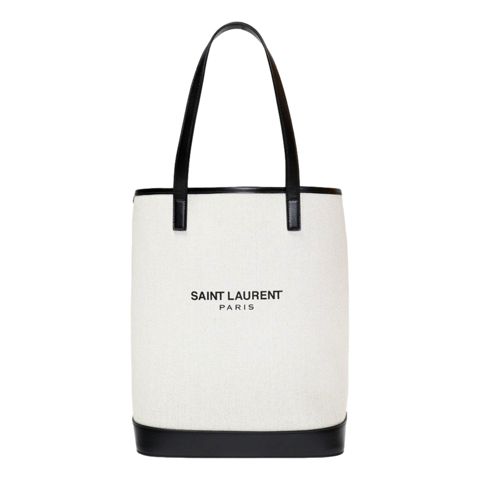 Saint Laurent Teddy White Bucket Bag: Stylish & Durable Linen Design