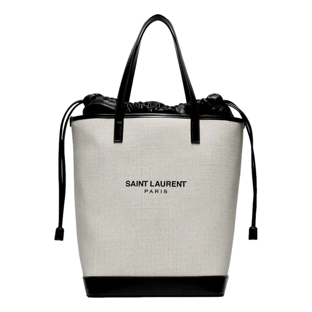 Saint Laurent Teddy White Bucket Bag: Stylish & Durable Linen Design