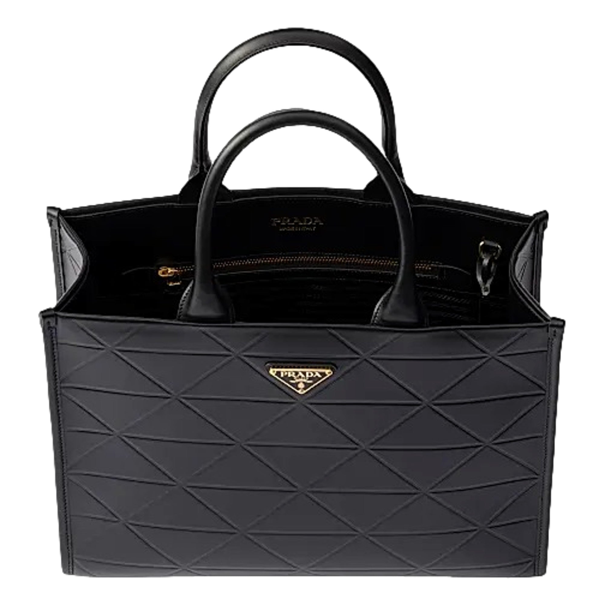 Prada Symbole Quilted Black Tote - Elegance in Calfskin Leather