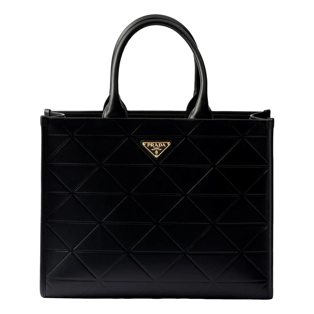 Prada Symbole Quilted Black Tote - Elegance in Calfskin Leather