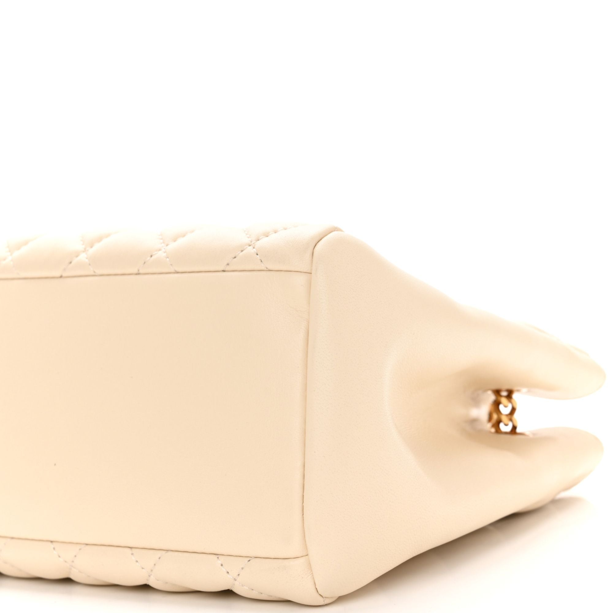 Luxury Versace Large Tote Bag in Quilted Beige Leather