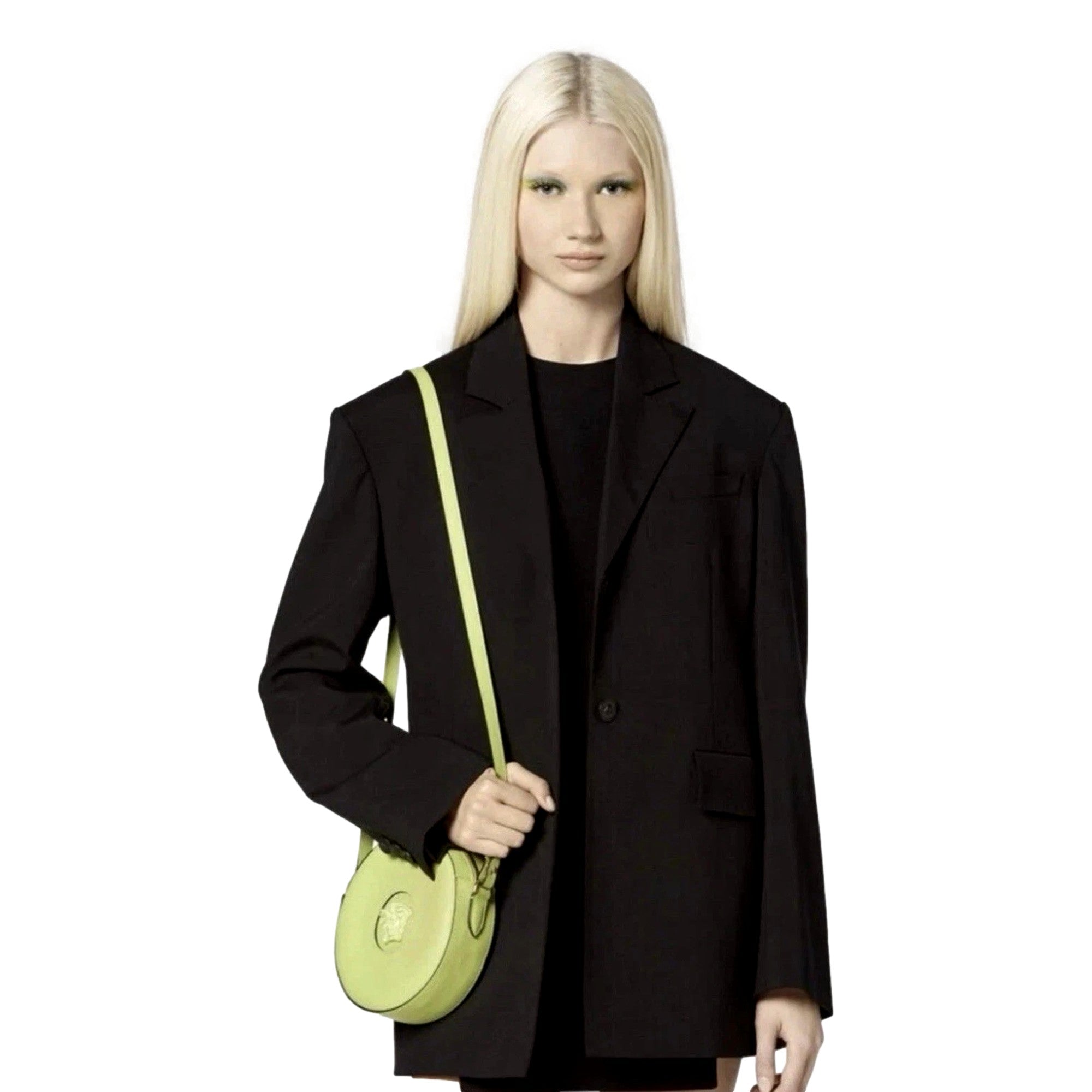 Lime Green Round Crossbody Bag - Versace La Medusa Statement Piece -   Shop Bags LLC