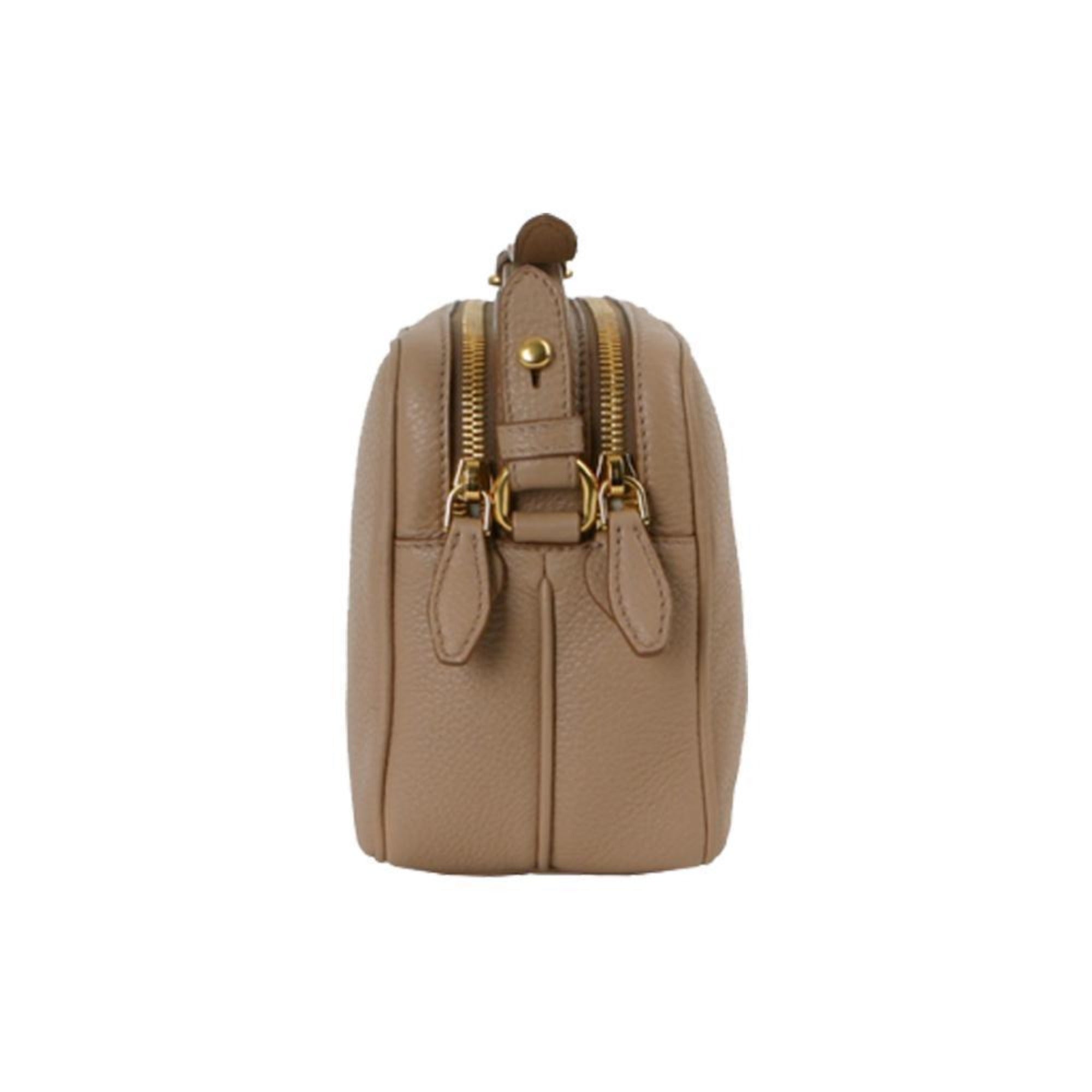 Prada Beige Leather Crossbody Bag - Timeless Elegance & Practical