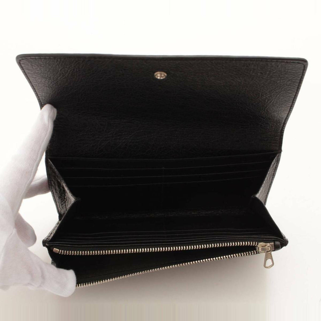 Long Leather Wallet - Grey Balenciaga Elegance with Ample Storage -   Shop Bags LLC 