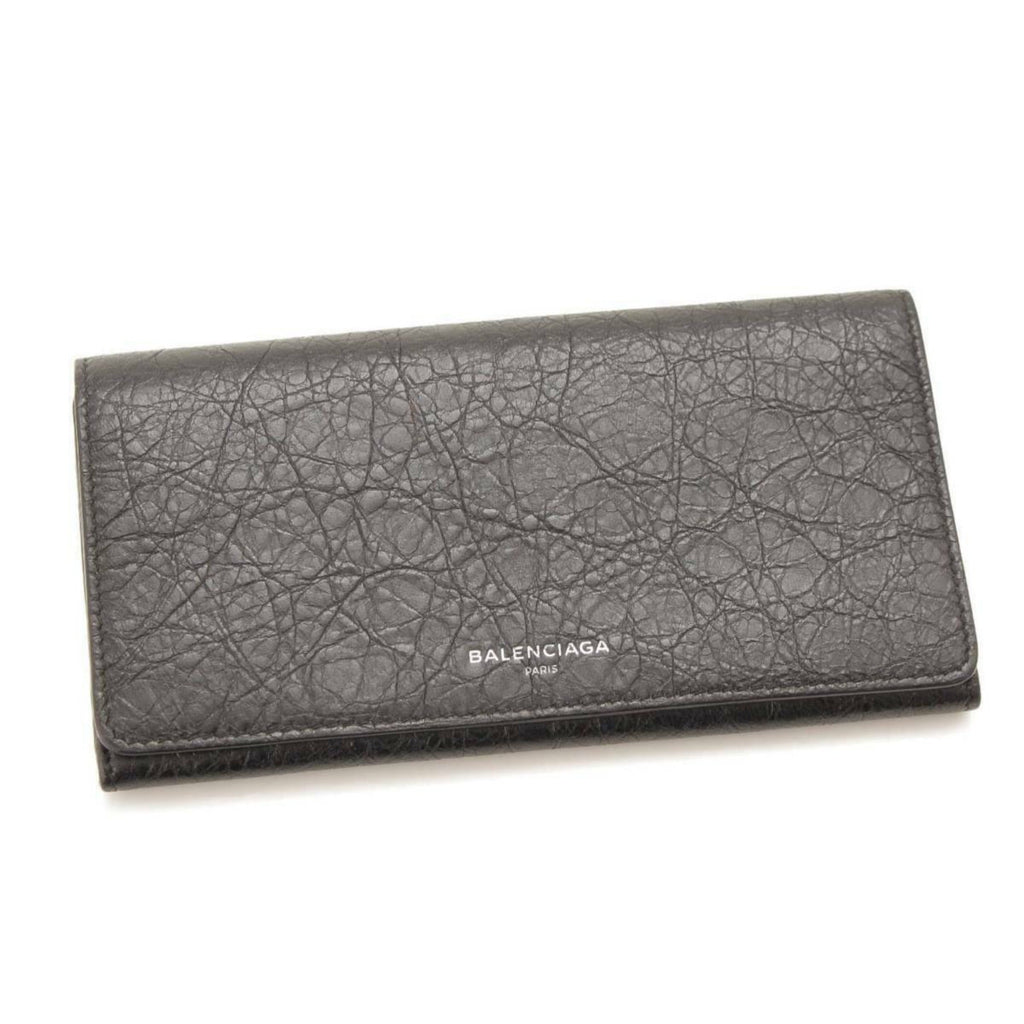 Long Leather Wallet - Grey Balenciaga Elegance with Ample Storage -   Shop Bags LLC 