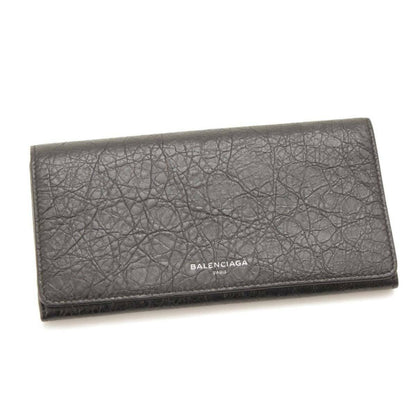 Long Leather Wallet - Grey Balenciaga Elegance with Ample Storage -   Shop Bags LLC 