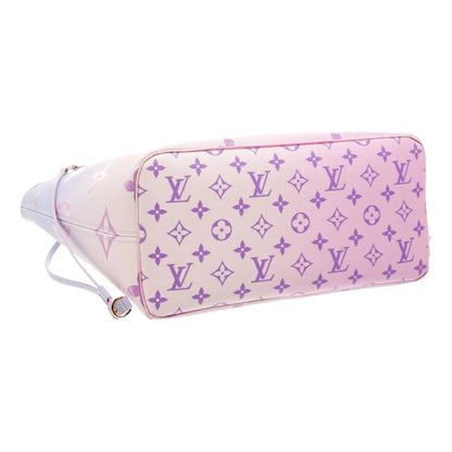 Louis Vuitton Neverfull MM Sunrise Petal Pastel Pink Canvas Leather Tote Bag