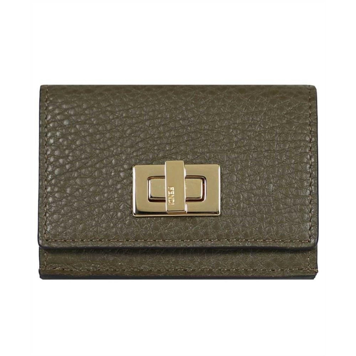 Luxurious Fendi Selleria Leather Avocado Green Micro Trifold Wallet -   Shop Bags LLC