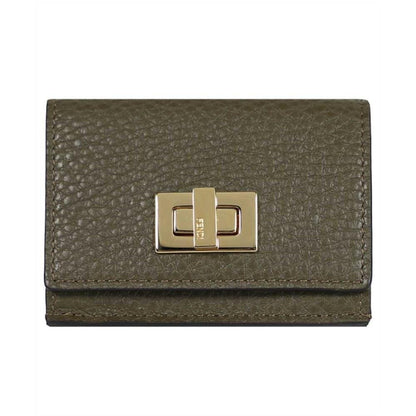 Luxurious Fendi Selleria Leather Avocado Green Micro Trifold Wallet -   Shop Bags LLC