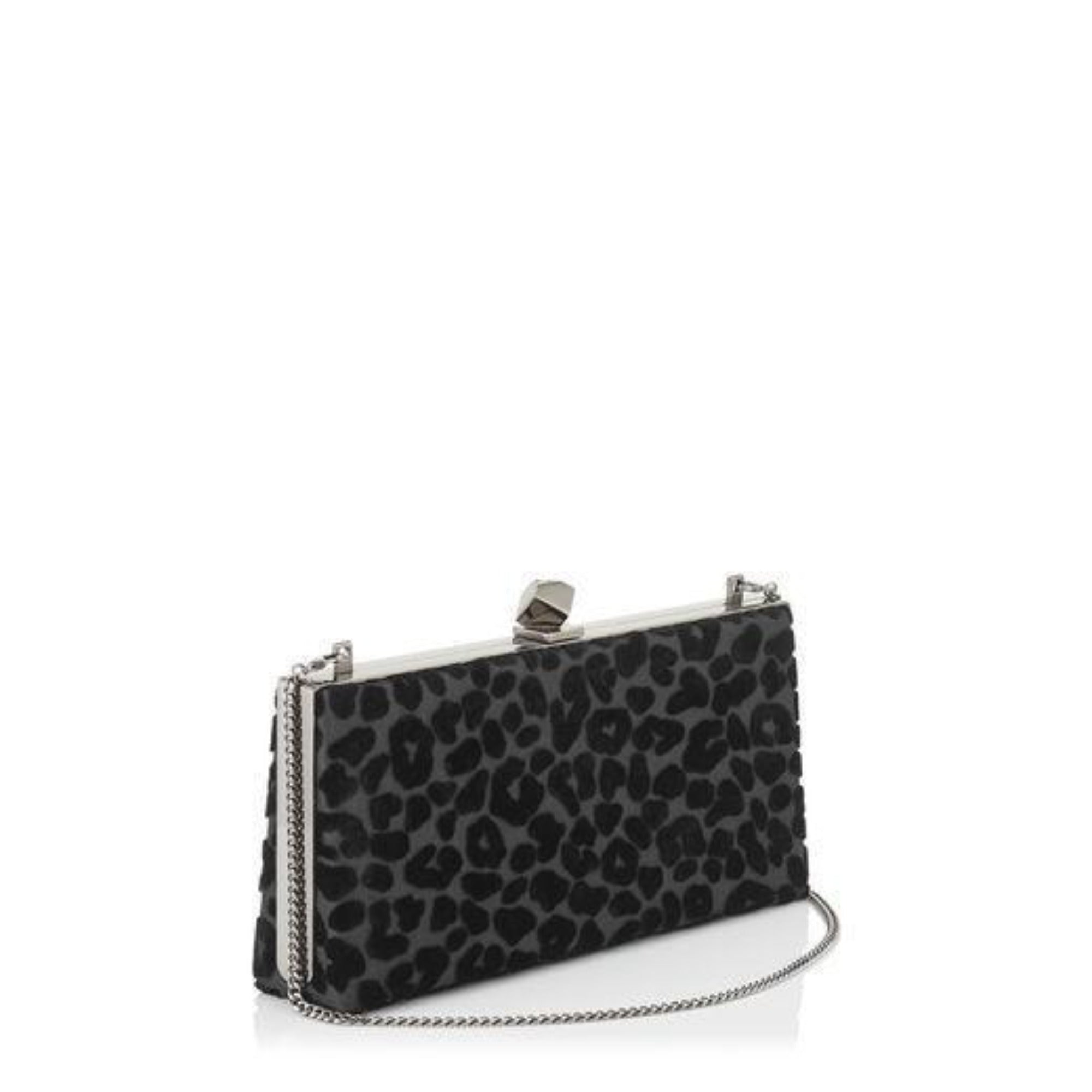 Luxurious Jimmy Choo Celeste Leopard Clutch - Chic Evening Elegance -   Shop Bags LLC