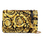 Luxurious Quilted Versace Virtus Shoulder Bag in Black & Gold Silk -   Shop Bags LLC 