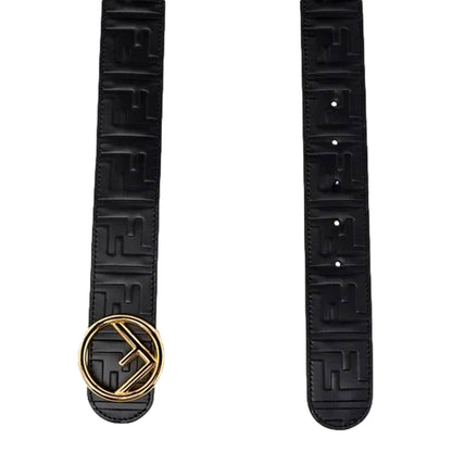 Luxury Fendi FF Calfskin Leather Belt - Timeless Black Elegance -   Shop Bags LLC